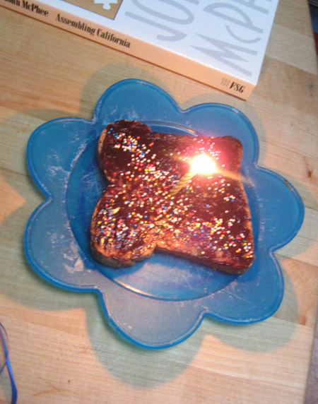 Starting the day off right with birthday toast.